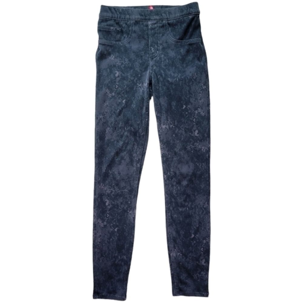 Spanx Jean-ish Ankle Leggings Womens XS Gray Marbled Stretch‎ Pull On Jeggings